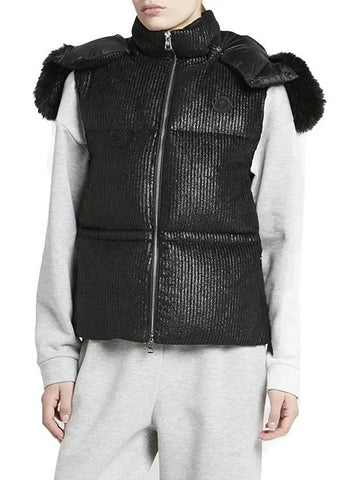 Padded Vest Mergule Metallic Corduroy 1A00090 59726 999 - MONCLER - BALAAN 1