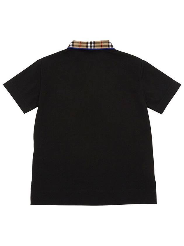 Kids Check Collar Polo Short Sleeve T-Shirt Black - BURBERRY - BALAAN 3