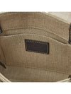 Woody Linen Canvas Calfskin Tote Bag White Navy - CHLOE - BALAAN 11