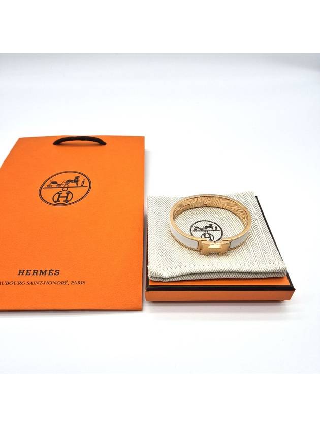 Clic H Bracelet Rose Gold Blanc - HERMES - BALAAN 2