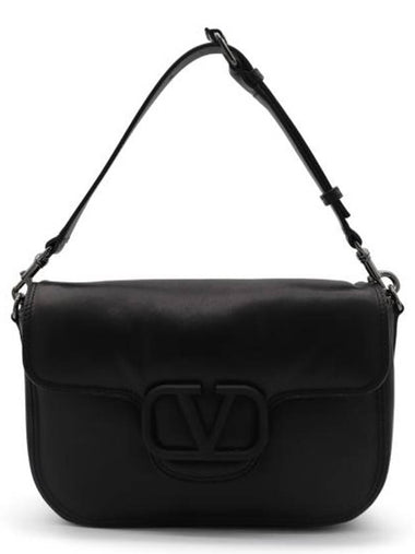 V Logo Signature Foldover Shoulder Bag Black - VALENTINO - BALAAN 1