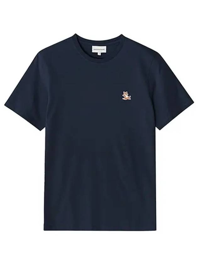 Chillax Fox Patch Regular Short Sleeve T-Shirt Navy - MAISON KITSUNE - BALAAN 4