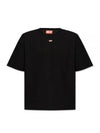 Embroidered D Patch Short Sleeve T-Shirt Black - DIESEL - BALAAN 2