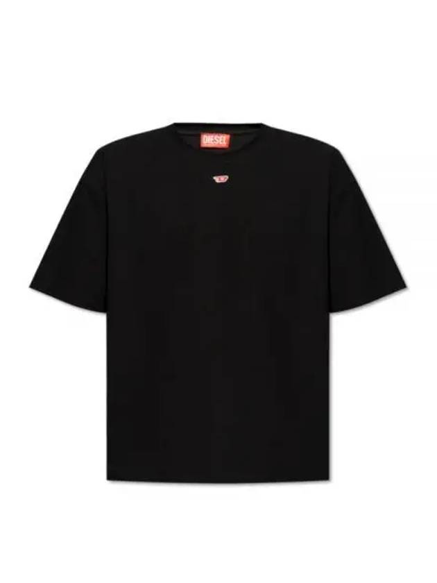 Embroidered D Patch Short Sleeve T-Shirt Black - DIESEL - BALAAN 2