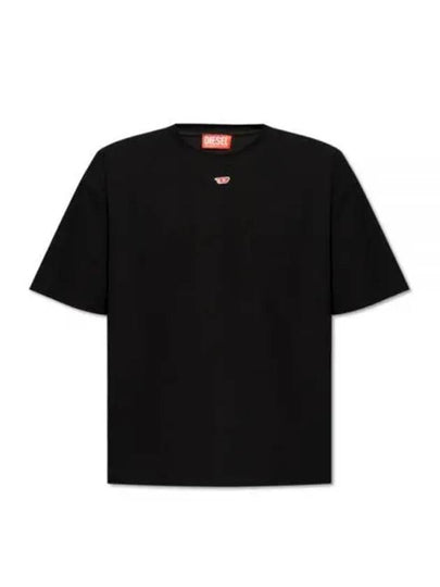 Embroidered D Patch Short Sleeve T-Shirt Black - DIESEL - BALAAN 2