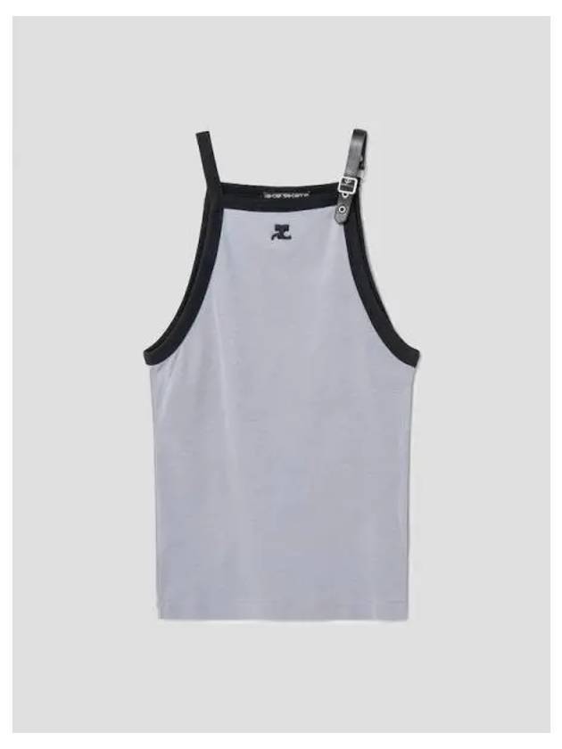 Women s Buckle Contrast Tank Top Sleeveless T Shirt Gray Domestic Product GM0024021312763 - COURREGES - BALAAN 1