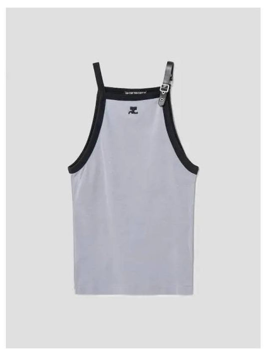 Women s Buckle Contrast Tank Top Sleeveless T Shirt Gray Domestic Product GM0024021312763 - COURREGES - BALAAN 1