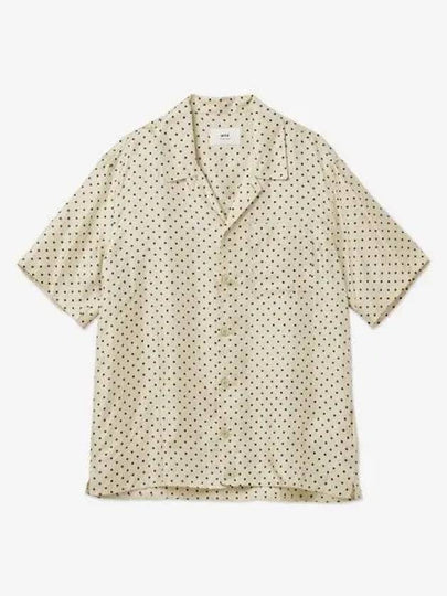 Polka Dot Print Short Sleeve Shirt Beige - AMI - BALAAN 2