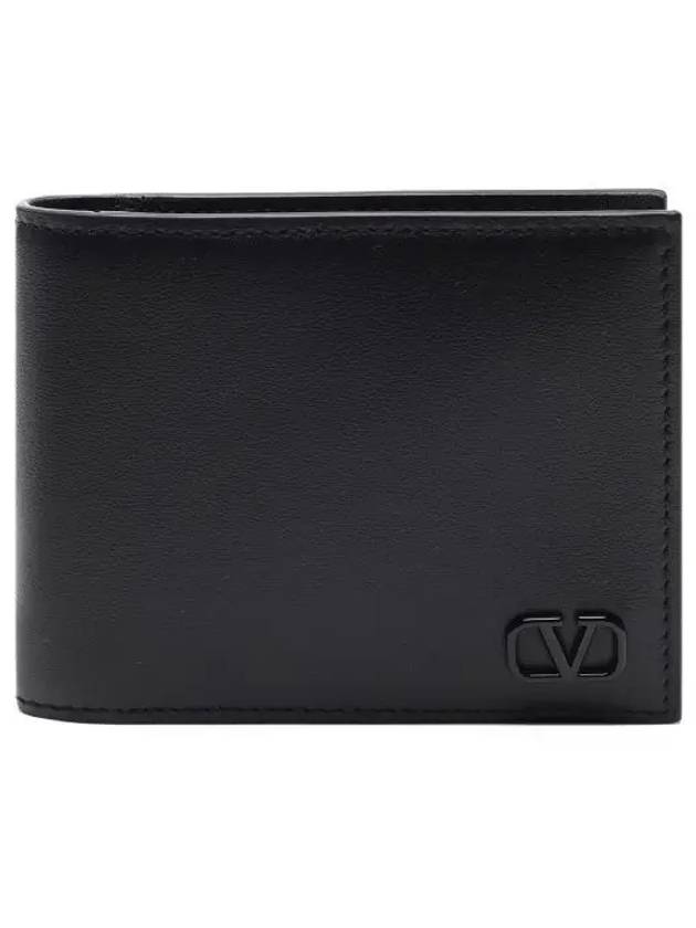 Men's V Logo Money Clip Half Wallet Black - VALENTINO - BALAAN 2