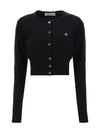 Bea Cropped Cardigan Black - VIVIENNE WESTWOOD - BALAAN 1