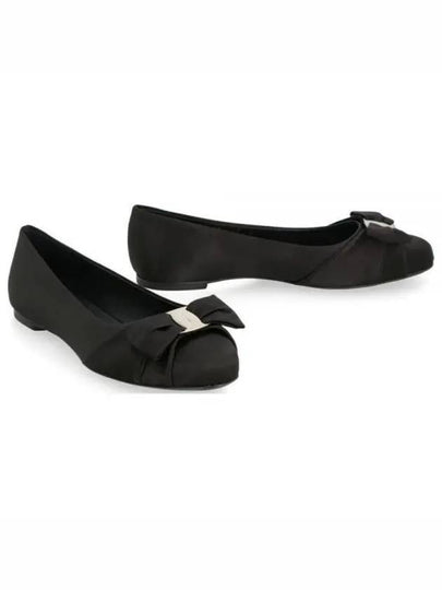 Padded Vara Bow Flat Black - SALVATORE FERRAGAMO - BALAAN 2