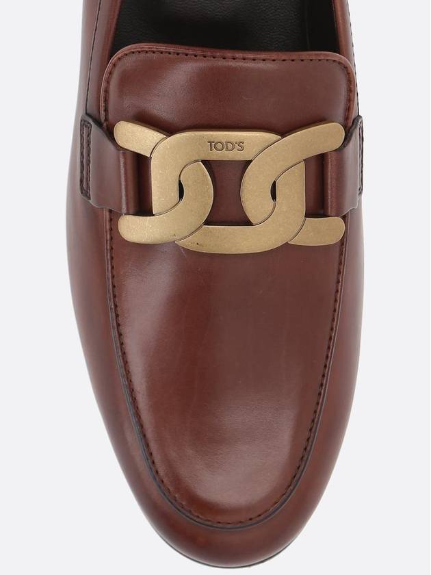 Kate Metal Logo Leather Loafers Brown - TOD'S - BALAAN 5