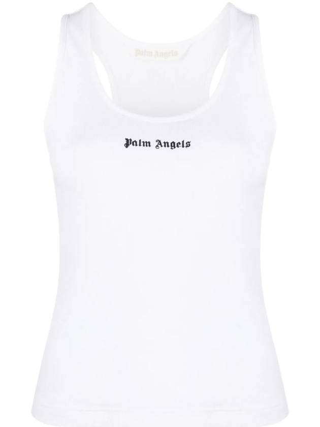 23 fw White Black Cotton Tank Top PWAC020F23FAB0010110 B0481013933 - PALM ANGELS - BALAAN 2