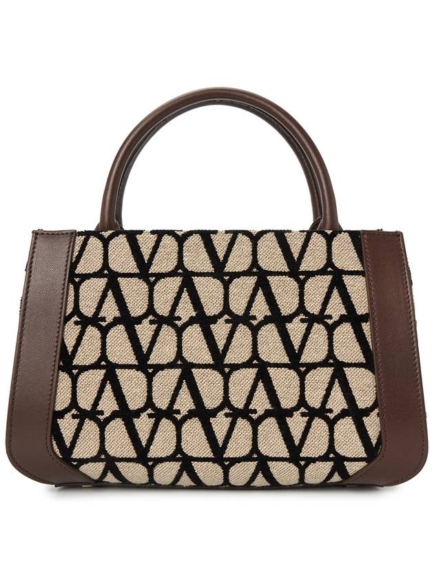 Iconographe VLogo Signature Small Tote Bag Beige Black Brown - VALENTINO - BALAAN 5