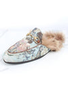 Horsebit Prince Fur Bloafer Sandals Blue 9 5 285 - GUCCI - BALAAN 7