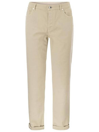 Dyed Denim Jeans Beige - BRUNELLO CUCINELLI - BALAAN 1