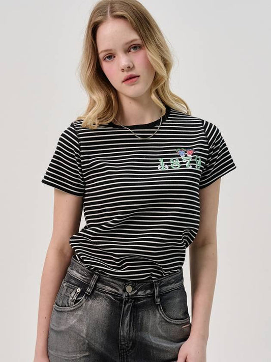 Stripe Ribbed Half Sleeve T Shirt_Black - SORRY TOO MUCH LOVE - BALAAN 1