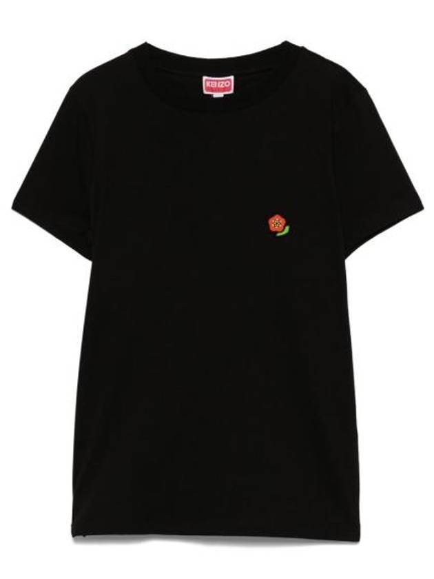 Pop Embroidered Short Sleeve T-Shirt Black - KENZO - BALAAN 1