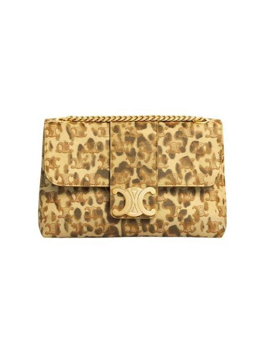 Medium Victoire Triomphe Canvas Leopard Print Shoulder Bag - CELINE - BALAAN 1