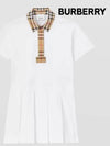 Kids Collar Check Polo Dress White - BURBERRY - BALAAN 3