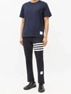 Men's Side Slit Relaxed Short Sleeve T-Shirt Navy - THOM BROWNE - BALAAN 6