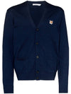 Fox Head Patch Classic Wool Cardigan Navy - MAISON KITSUNE - BALAAN 1