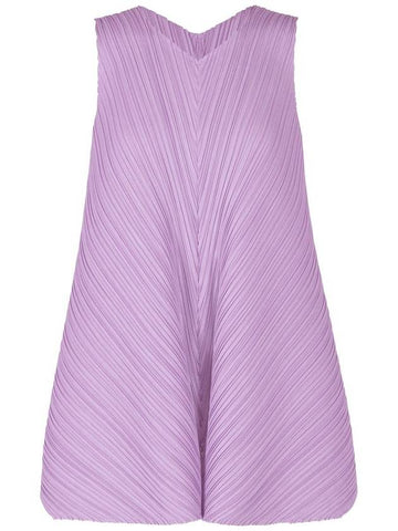 Mellow Pleats Tunic Sleeveless Purple - ISSEY MIYAKE - BALAAN 1