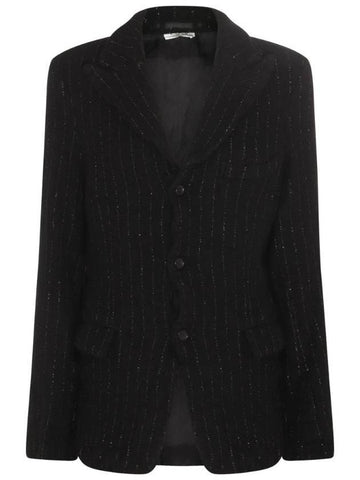 HOMME PLUS BLACK WOOL BLEND BLAZER PLJ0650511 - COMME DES GARCONS - BALAAN 1