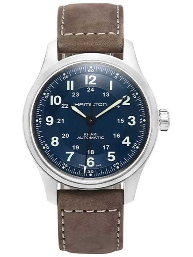 H70545540 Khaki Field Titanium Men's Leather Watch - HAMILTON - BALAAN 5