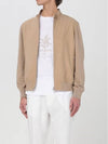 Knitted Sleeves Leather Jacket Beige - BRUNELLO CUCINELLI - BALAAN 3