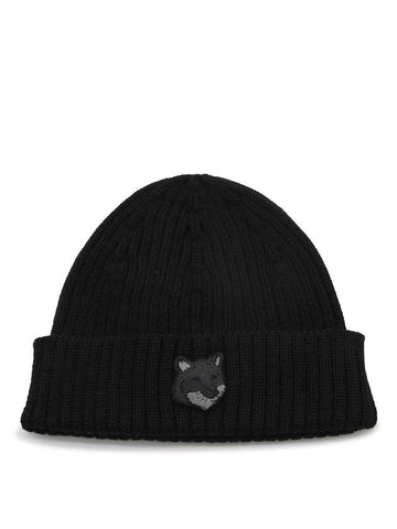 Wool Fox Head Beanie Black - MAISON KITSUNE - BALAAN 1