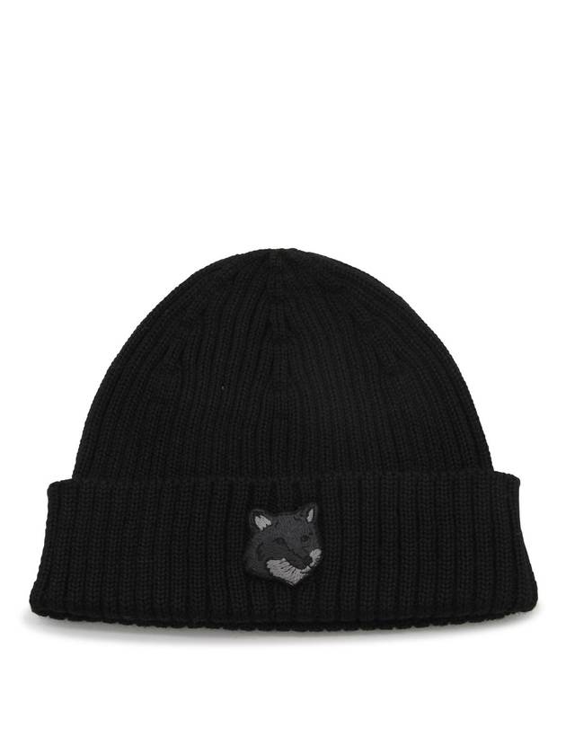 Wool Fox Head Beanie Black - MAISON KITSUNE - BALAAN 1