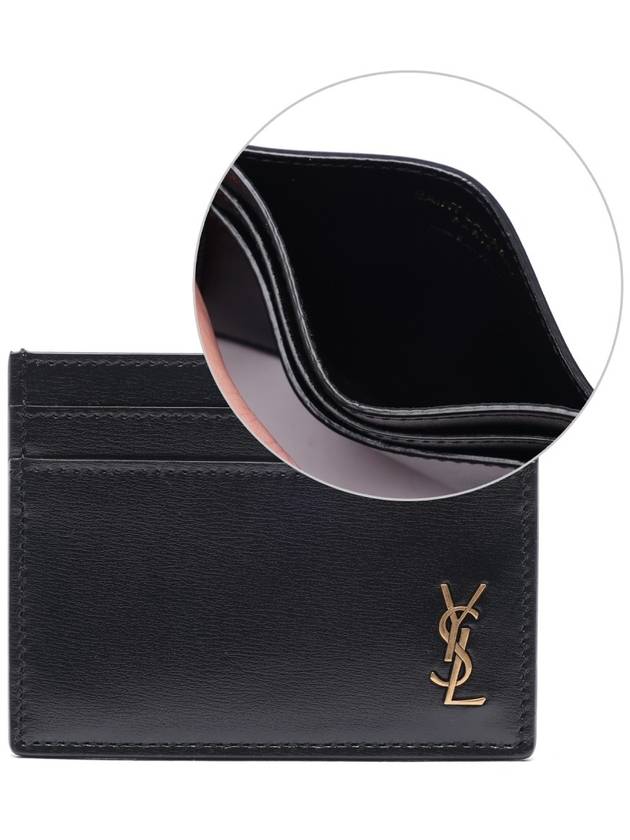 Tiny Monogram Shiny Leather Card Case Black - SAINT LAURENT - BALAAN 3