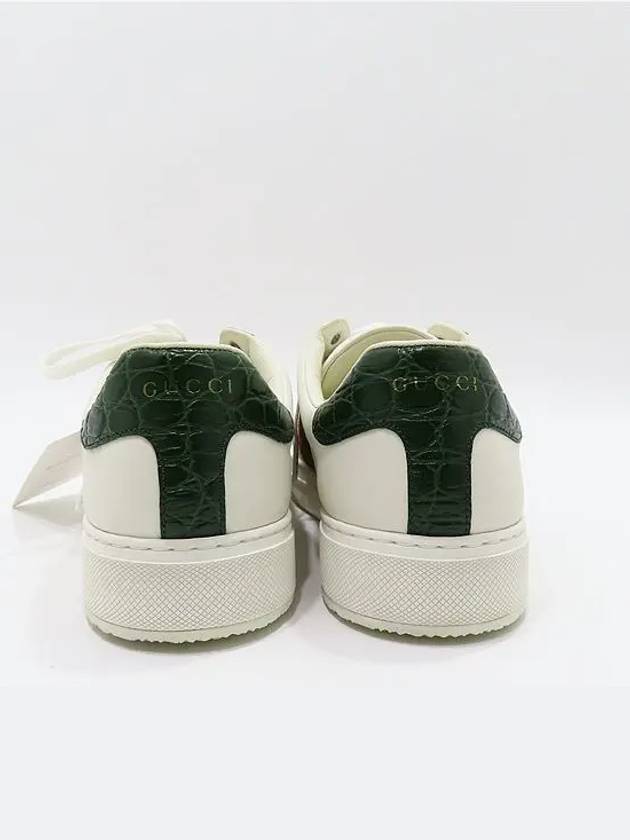 757892 White Color Leather ACE WEB Men s Sneakers 8 270MM - GUCCI - BALAAN 5