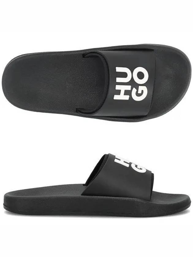 Logo Strap Slippers Black - HUGO BOSS - BALAAN 2