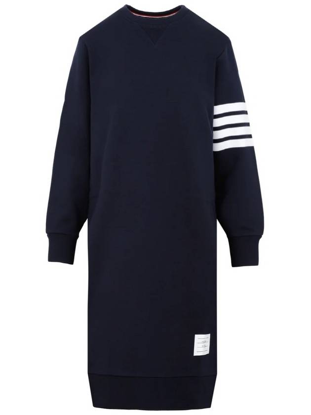 Classic Loopback 4-Bar Sweater Midi Dress Light Navy - THOM BROWNE - BALAAN 2