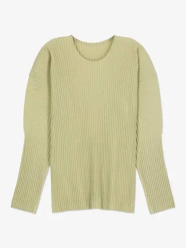 Oversized Pleated Long Sleeve T-Shirt Beige - ISSEY MIYAKE - BALAAN 2