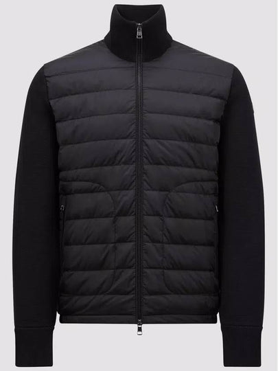 Padded Wool Cardigan Black - MONCLER - BALAAN 2