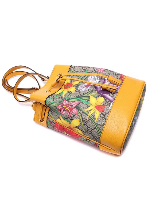 Flora Pattern Ophidia GG Bucket Bag Yellow - GUCCI - BALAAN 6