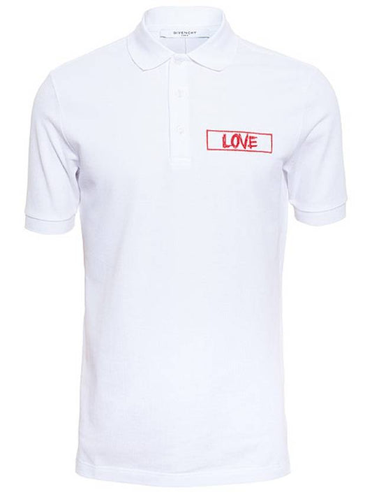 Love Patch Polo Shirt White - GIVENCHY - BALAAN 2