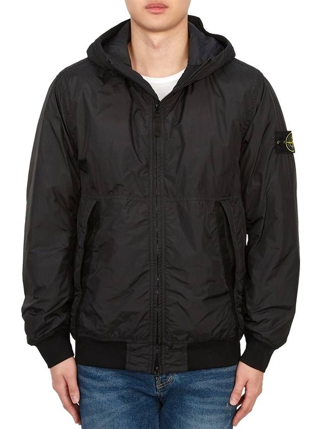 Men's Garment Dyed Crinkle Reps Recycled Nylon Primaloft TC Hooded Jacket Black - STONE ISLAND - BALAAN 3