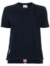 Center Back Stripe Classic Cotton Pique Relaxed Fit Short Sleeve T-Shirt Navy - THOM BROWNE - BALAAN 2