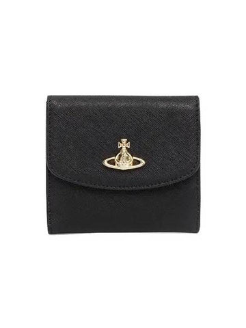 ORB Logo Half Wallet Black - VIVIENNE WESTWOOD - BALAAN 1