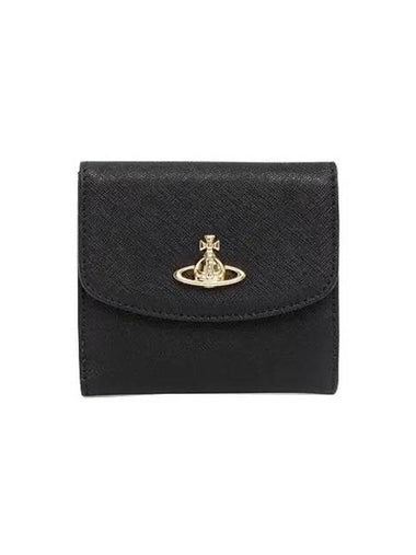 ORB Logo Half Wallet Black - VIVIENNE WESTWOOD - BALAAN 1