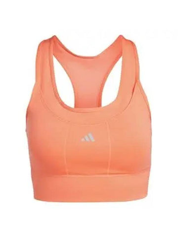 Run Medium Support Bra Top Sleeveless Coral - ADIDAS - BALAAN 1