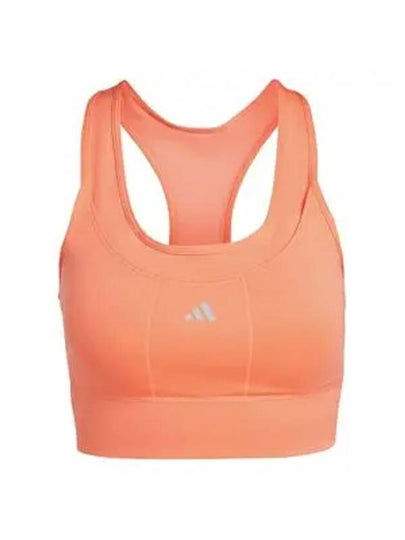 Run Medium Support Bra Top Sleeveless Coral - ADIDAS - BALAAN 2