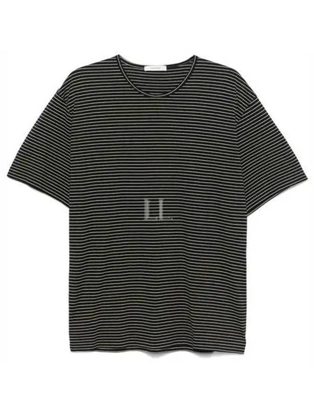 Striped Crew Neck Short Sleeve T-Shirt Black - LEMAIRE - BALAAN 2