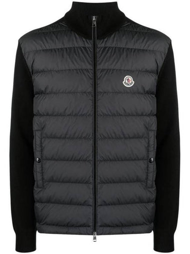 Padded Cotton Zip-Up Cardigan Black - MONCLER - BALAAN 1