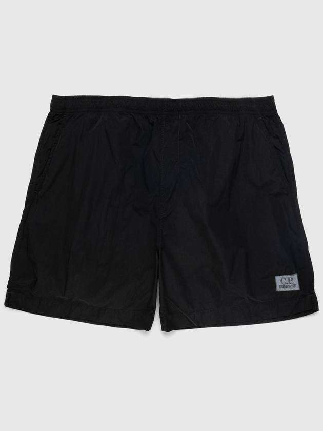 Flat Nylon Logo Patch Utility Swim Shorts Black - CP COMPANY - BALAAN 2