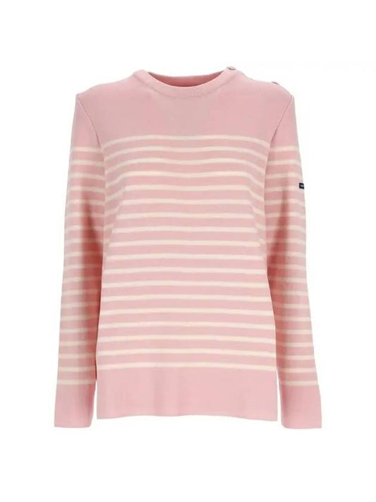 Women's Elbow Patch Stra Knit Top Pink - SAINT JAMES - BALAAN 1